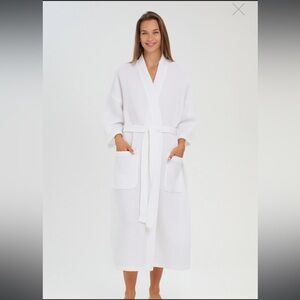 Women's White Waffle Robe